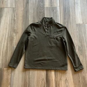 UNTUCKit Snap Fleece Pullover,  Dark Olive Green - Size: Large